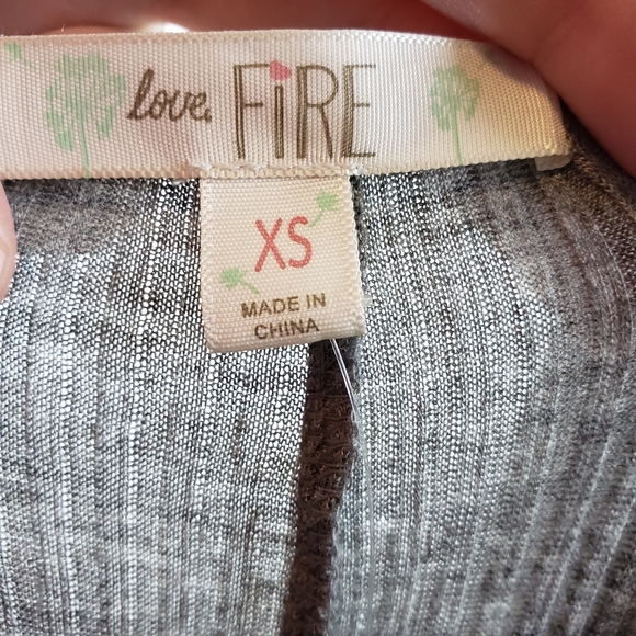 Love Fire Gray Long Sleeve Tshirt Dress XS - Picture 6 of 6